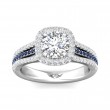 FlyerFit® Platinum Micropave Halo Engagement Ring