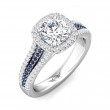 FlyerFit® Platinum Micropave Halo Engagement Ring