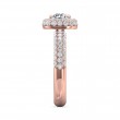 FlyerFit® 18K Pink Gold Micropave Halo Engagement Ring