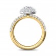 FlyerFit® 18K Yellow Gold Shank And White Gold Top Micropave Halo Engagement Ring