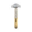 FlyerFit® 18K Yellow Gold Shank And White Gold Top Micropave Halo Engagement Ring