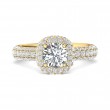 FlyerFit® 18K Yellow Gold Micropave Halo Engagement Ring