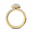 FlyerFit® 18K Yellow Gold Micropave Halo Engagement Ring