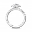 FlyerFit® 18K White Gold Micropave Halo Engagement Ring