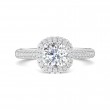 FlyerFit® 14K White Gold Micropave Halo Engagement Ring