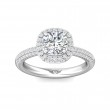 FlyerFit® 14K White Gold Micropave Halo Engagement Ring