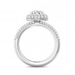 FlyerFit® 14K White Gold Micropave Halo Engagement Ring