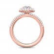 FlyerFit® 18K Pink Gold Micropave Halo Engagement Ring