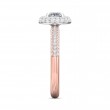 FlyerFit® 14K Pink Gold Shank And White Gold Top Micropave Halo Engagement Ring