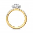 FlyerFit® 18K Yellow Gold Shank And White Gold Top Micropave Halo Engagement Ring