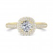 FlyerFit® 14K Yellow Gold Micropave Halo Engagement Ring