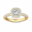 FlyerFit® 14K Yellow Gold Micropave Halo Engagement Ring