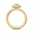 FlyerFit® 14K Yellow Gold Micropave Halo Engagement Ring