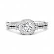 FlyerFit® 18K White Gold Split Shank Engagement Ring