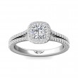 FlyerFit® 18K White Gold Split Shank Engagement Ring