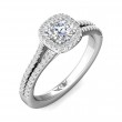 FlyerFit® 18K White Gold Split Shank Engagement Ring