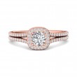 FlyerFit® 18K Pink Gold Split Shank Engagement Ring