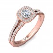 FlyerFit® 18K Pink Gold Split Shank Engagement Ring