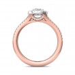 FlyerFit® 18K Pink Gold Shank And White Gold Top Split Shank Engagement Ring