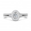 FlyerFit® 18K White Gold Split Shank Engagement Ring