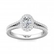 FlyerFit® 18K White Gold Split Shank Engagement Ring