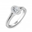 FlyerFit® 18K White Gold Split Shank Engagement Ring