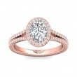 FlyerFit® 18K Pink Gold Split Shank Engagement Ring