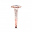 FlyerFit® 18K Pink Gold Split Shank Engagement Ring