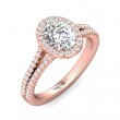 FlyerFit® 18K Pink Gold Split Shank Engagement Ring