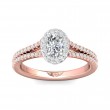 FlyerFit® 18K Pink Gold Shank And White Gold Top Split Shank Engagement Ring