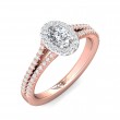 FlyerFit® 18K Pink Gold Shank And White Gold Top Split Shank Engagement Ring