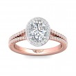 FlyerFit® 14K Pink Gold Shank And White Gold Top Split Shank Engagement Ring