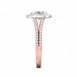 FlyerFit® 14K Pink Gold Shank And White Gold Top Split Shank Engagement Ring