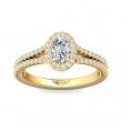 FlyerFit® 18K Yellow Gold Split Shank Engagement Ring