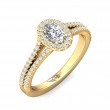 FlyerFit® 18K Yellow Gold Split Shank Engagement Ring