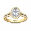 FlyerFit® 18K Yellow Gold Split Shank Engagement Ring