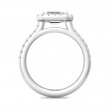 FlyerFit® 18K White Gold Micropave Halo Engagement Ring