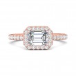 FlyerFit® 14K Pink Gold Micropave Halo Engagement Ring