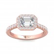 FlyerFit® 14K Pink Gold Micropave Halo Engagement Ring