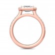 FlyerFit® 14K Pink Gold Micropave Halo Engagement Ring