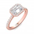 FlyerFit® 14K Pink Gold Micropave Halo Engagement Ring