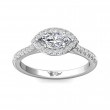 FlyerFit® 18K White Gold Micropave Halo Engagement Ring