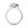 FlyerFit® 18K White Gold Micropave Halo Engagement Ring