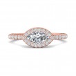 FlyerFit® 18K Pink Gold Micropave Halo Engagement Ring