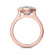 FlyerFit® 18K Pink Gold Micropave Halo Engagement Ring