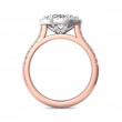 FlyerFit® 18K Pink Gold Shank And White Gold Top Micropave Halo Engagement Ring