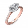 FlyerFit® 18K Pink Gold Shank And White Gold Top Micropave Halo Engagement Ring