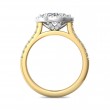 FlyerFit® 18K Yellow Gold Shank And White Gold Top Micropave Halo Engagement Ring