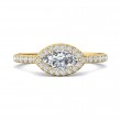 FlyerFit® 14K Yellow Gold Micropave Halo Engagement Ring