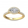 FlyerFit® 14K Yellow Gold Micropave Halo Engagement Ring